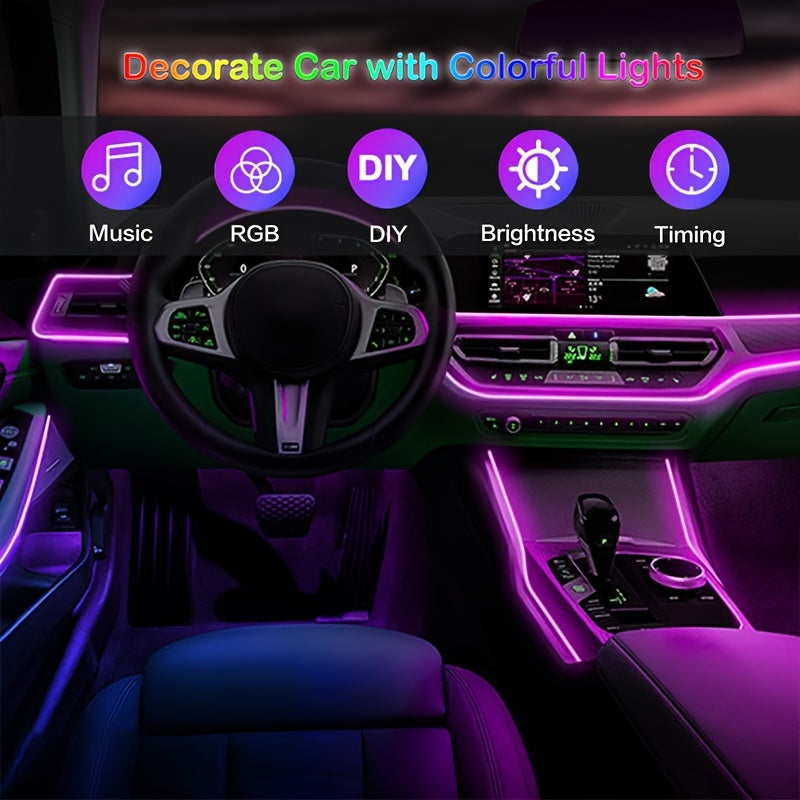 Interior Car LED Strip Lights – 5-in-1 RGB Ambient Lighting Kit