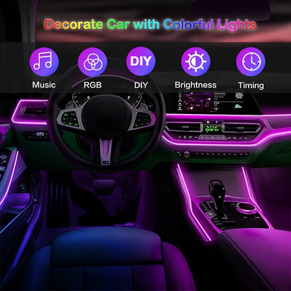 Interior Car LED Strip Lights – 5-in-1 RGB Ambient Lighting Kit