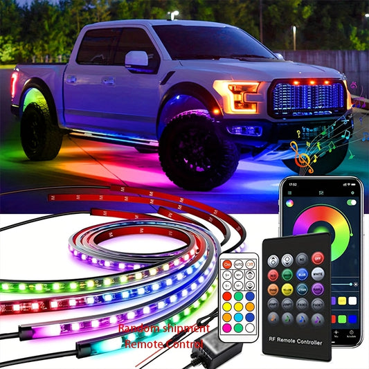 RGB Car LED Light Strips (4pcs) – Universal Interior LED Base Lights
