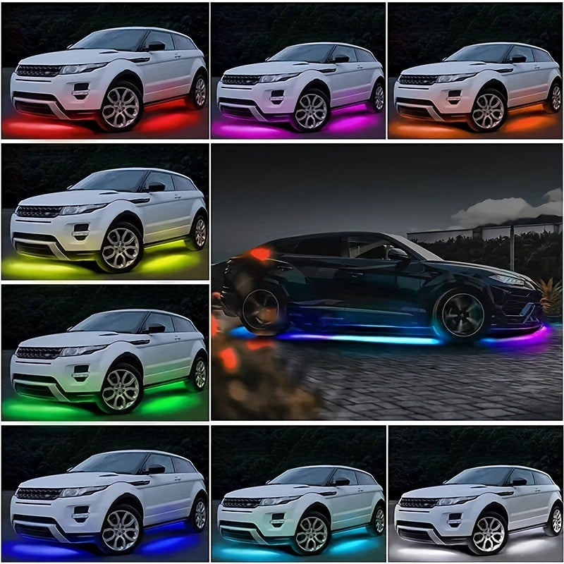 RGB Car LED Light Strips (4pcs) – Universal Interior LED Base Lights