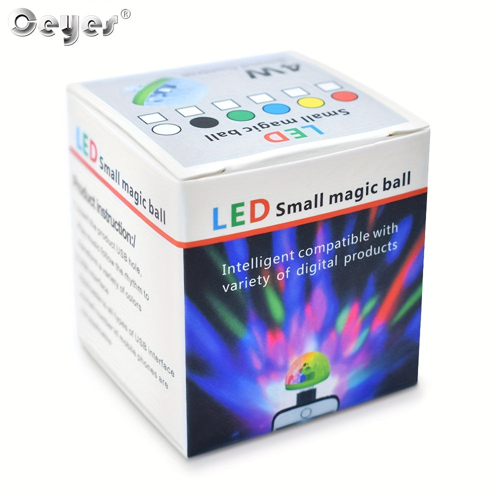 Ceyes LED Mini Magic Ball Light – USB Sound Activated Disco Party Light